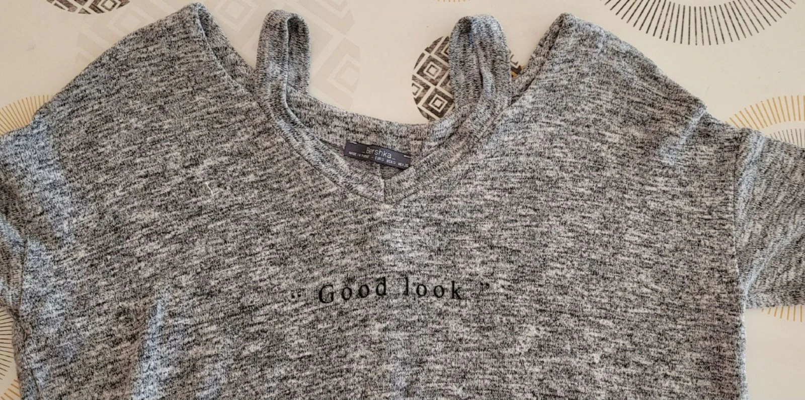 Bershka Suéter TS/TFr36 - Cinza Mesclado - Leve - Ombros Descobertos e Cai até o bumbum em OTB – photo 6